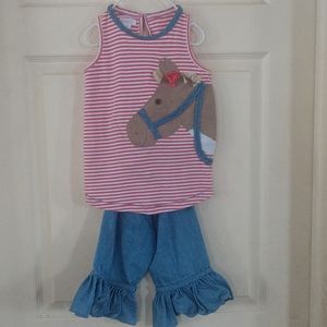 Girl's mud pie horse outfit